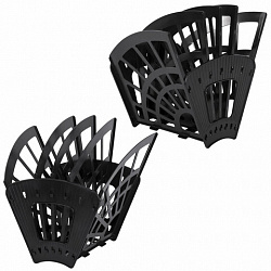 Лоток для бумаг веерный STAFF 5-ти секционный, 4 отделения, сетчатый, черный, 237021