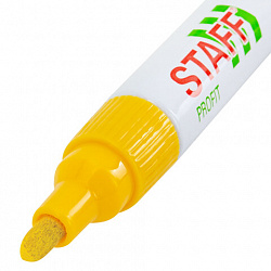 Маркер-краска лаковый (paint marker) 2-4 мм, ЖЕЛТЫЙ, НИТРО-ОСНОВА, STAFF PROFIT, для любых поверхностей, 152583