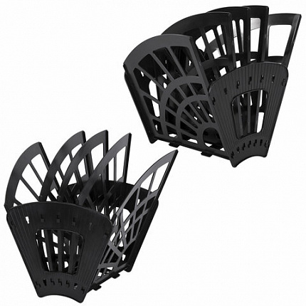 Лоток для бумаг веерный STAFF 5-ти секционный, 4 отделения, сетчатый, черный, 237021