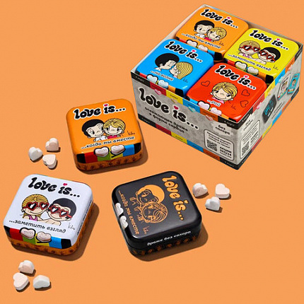 Драже освежающие в форме сердца LOVE IS, вкус маракуйя, 20 г, 709244