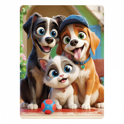 Пазл картонный 54 элемента "ОЧАРОВАТЕЛЬНЫЕ МОРДАШКИ", АССОРТИ, 40 видов, 175х130 мм, HATBER