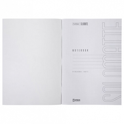 Тетрадь А4, 96 л., HATBER, скоба, клетка, Soft-touch ламинация, СОЛО "Черный бархат", 092910, 96Т4лВ1