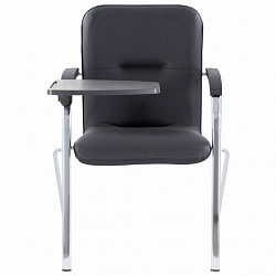 Кресло со столом BRABIX "Samba CF-108 BOX-2", хром каркас, кожзам черный, разобрано, 533218