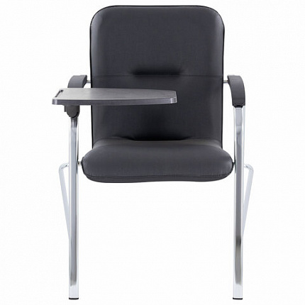 Кресло со столом BRABIX "Samba CF-108 BOX-2", хром каркас, кожзам черный, разобрано, 533218