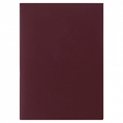Папка адресная бумвинил без надписи, формат А4, бордовая, индивидуальная упаковка, STAFF "Basic", 129634