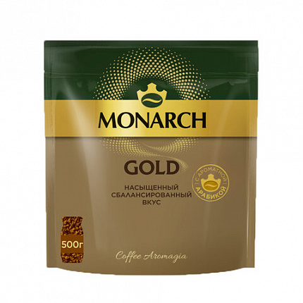 Кофе растворимый MONARCH "Gold", сублимированный, 500 г, мягкая упаковка