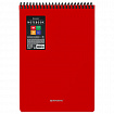 Блокнот БОЛЬШОГО ФОРМАТА А4, 80 л., обложка пластик, клетка, BRAUBERG "Metropolis", КРАСНЫЙ, 115573