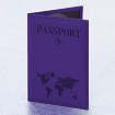 Обложка для паспорта "Passport map", экокожа soft-touch, фиолетовая, STAFF, 238762
