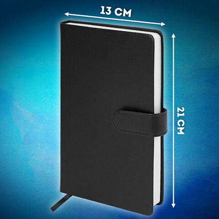 Скетчбук, белая бумага 140 г/м2 130х210 мм, 80 л., КОЖЗАМ, застежка, BRAUBERG ART CLASSIC, черный, 116461