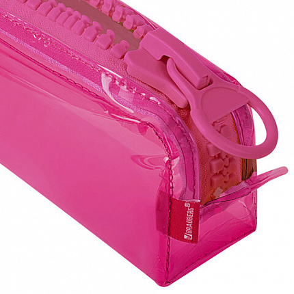 Пенал BRAUBERG с объемной "тракторной" молнией, 1 отделение, ПВХ, 22х8х6,5 см, "Ultra pink", 272340