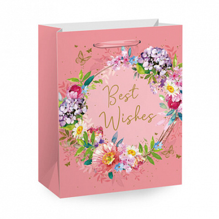 Пакет подарочный (1 штука) 18х10х23см (M) "Kraft For Woman", ассорти, глиттер, фольга, ЗОЛОТАЯ СКАЗКА, 700805