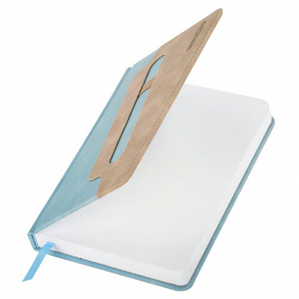 Ежедневник датированный 2026, А5, 138x213 мм, BRAUBERG "Assistant", под кожу, держатель, синий, 117375