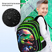 Рюкзак BRAUBERG KIDS FLOSSY, 2 отделения, 3 кармана, "Galaxy Dino", 3D-панель, 40х28х18 см, 273182