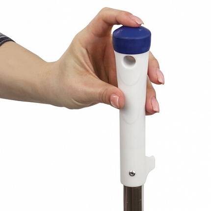 Совок для мусора КОМПЛЕКТ щетка + 2 рукоятки по 67 см металлические, резиновая кромка, сине-белый, LAIMA, 601473