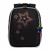 Ранец GRIZZLY анатомическая спинка, с брелоком, для девочек, "STARS", 36х29х18 см, RAf-592-4/3