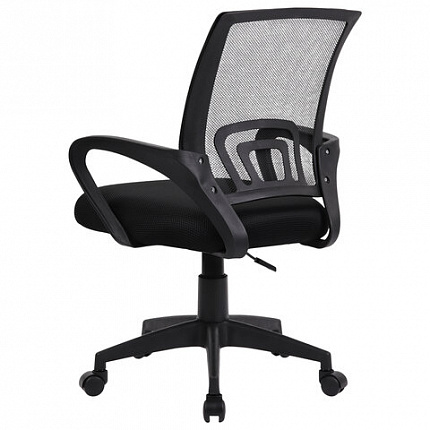 Кресло CROMEX (КРОМЕКС) "Top CH-695", с подлокотниками, сетка/ткань TW, черное, 533065