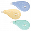 Корректирующая лента BRAUBERG PASTEL 5 мм х 12 м, вращающийся наконечник 90°, ВЫГОДНАЯ УПАКОВКА 3 штуки в блистере,механизм перемотки,272489