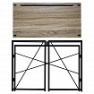 Стол на металлокаркасе BRABIX "LOFT CD-002", 1000х500х750 мм, складной, цвет дуб антик, 641213