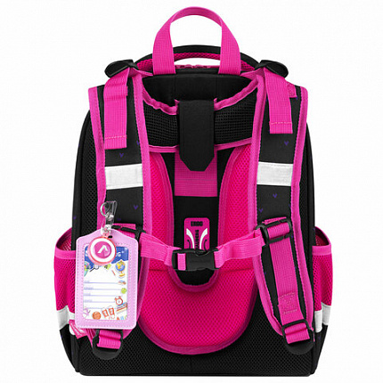 Ранец BRAUBERG PREMIUM, 2 отделения, с брелком, "Space sweets", LED ЛАМПОЧКИ, 38х29х16 см, 272020