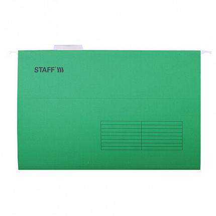 Подвесные папки A4/Foolscap (404х240 мм) до 80 л., КОМПЛЕКТ 10 шт., зеленые, картон, STAFF, 270934