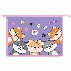 Папка для тетрадей ЮНЛАНДИЯ А4, 1 отделение, пластик, на молнии, "Best fellows", 273348