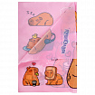 Настольное покрытие ЮНЛАНДИЯ для труда и творческих занятий, ПВХ, "Happy capybaras", 50х70 см, 274621