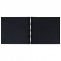 Фотоальбом 30х32 см, 48 черных листов, уголки, стикеры, ручка, клей, BRAUBERG Black Line, 880650