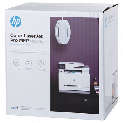 МФУ лазерное ЦВЕТНОЕ HP Color LaserJet Pro M283fdn "4 в 1", 21 стр./мин, 40000 стр./месяц, ДУПЛЕКС, сетевая карта, 7KW74A