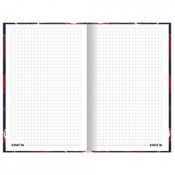 Блокнот А5 (134х206 мм), 80 л., твёрдый, клетка, STAFF, "Гранаты", 114411