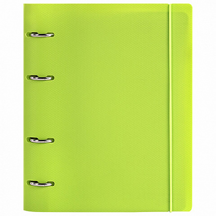 Тетрадь на кольцах А5 175х220мм, 120л, пластик, с резинкой, BRAUBERG, Салатовый, 404619