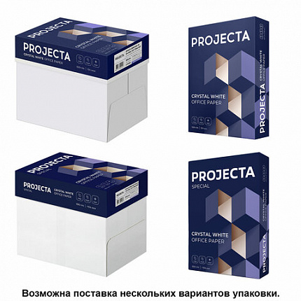 Бумага офисная А4, 80 г/м2, 500 л., марка В, PROJECTA SPECIAL, Россия, 153% (CIE)