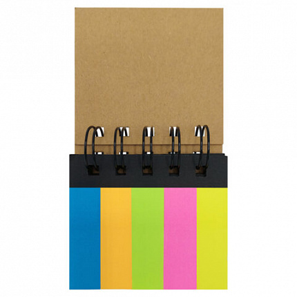 Закладки клейкие в книжке BRAUBERG, 200 штук: 50х15 мм 5 цветов х 25 листов, 75х50 мм 3 цвета х 25 листов, 115581