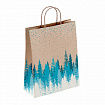 Крафт-пакет бумажный "Лес" 26х15х35 см, с кручеными ручками, плотность 80 г/м2, 112498