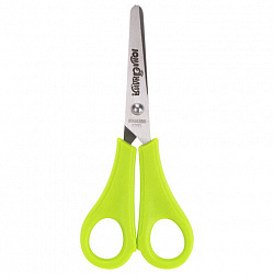 Ножницы ЮНЛАНДИЯ, 135 мм, с линейкой и футляром для лезвий, салатовые, блистер, 237109
