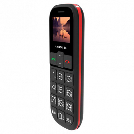 Телефон мобильный TEXET TM-B322, 2 SIM, 1,44", microSD, FM, MP3, фонарик, SOS, черный, 127347