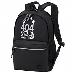 Рюкзак BRAUBERG FASHION CITY универсальный, 2 отделения, "Not found", черный, 46х31х15 см, 272571