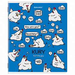 Тетрадь А5, 48 л., BRAUBERG, скоба, клетка, TWIN-лак, "КУРЛЫК И ВСЕ ВСЕ ВСЕ", (микс в ПУ), 405338