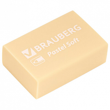 Ластики BRAUBERG "Pastel Soft" НАБОР 12 шт., размер ластика 31х20х10 мм, экологичный ПВХ, 229598