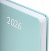 Ежедневник датированный 2026, А5, 138x213 мм, BRAUBERG "Profile", балакрон, мятный, 117074
