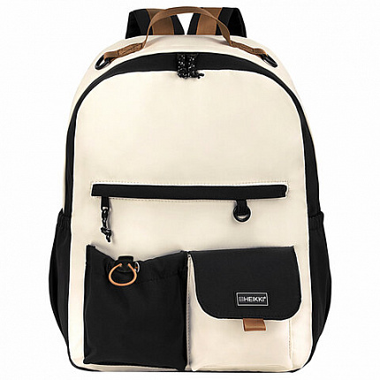 РЕЗЕРВ Рюкзак HEIKKI EDITION универсальный, 6 карманов, бежевый - черный, 42х30х14см,, 272541