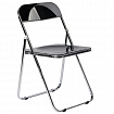 Стул складной глянцевый черный BRABIX "Style CF-015", хромированный каркас, пластик, 533248