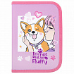 Пенал ПИФАГОР, 1 отделение, полиэстер, 19х13 см, "Fluffy akita", 272284