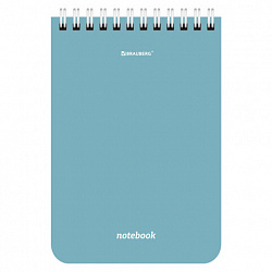 Блокнот МАЛЫЙ ФОРМАТ А6 108х145мм, 40 л., гребень, картон, клетка, BRAUBERG, КС МОРАНДИ, 118554