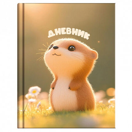 Дневник 1-4 класс 48л, твердый, ЮНЛАНДИЯ, глянцевая ламинация, с подсказом, Хомяк, 107579
