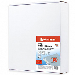Пружины металлические для переплета, КОМПЛЕКТ 100 штук, 12,7 мм (для сшивания 80-100 листов), белые, BRAUBERG, 530823
