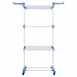 Сушилка напольная для белья раскладная МНОГОФУНКЦИОНАЛЬНАЯ, 3 уровня, на колесах, LAIMA HOME, 607807