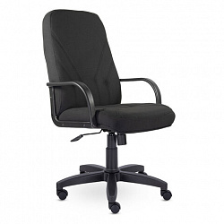 Кресло офисное "Менеджер", ткань, монолитный каркас, черное С-11, В-14