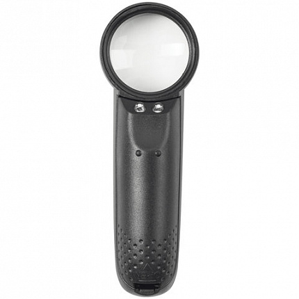 Лупа просмотровая BRAUBERG, С ПОДСВЕТКОЙ, диаметр 37 мм, увеличение 8, корпус черный, 454127