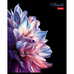Тетрадь А5, 48 л., HATBER, скоба, клетка, soft-touch ламинация, 3D-лак, "Хрупкие лепестки" (микс), 096197, 48Т5лолВ1