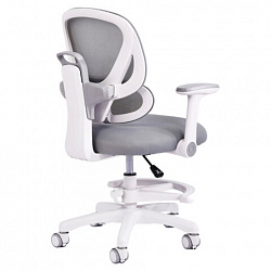 Кресло детское с подставкой для ног BRABIX KIDS "MG-220", сетка/ткань TW, серое, 533315